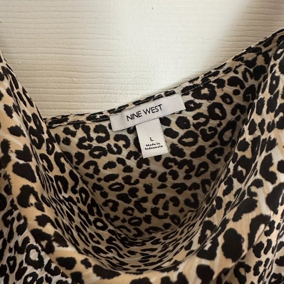 Nine West - Cowl Neck Leopard Print Tank Top w/Adj Straps - Picture 3 of 3